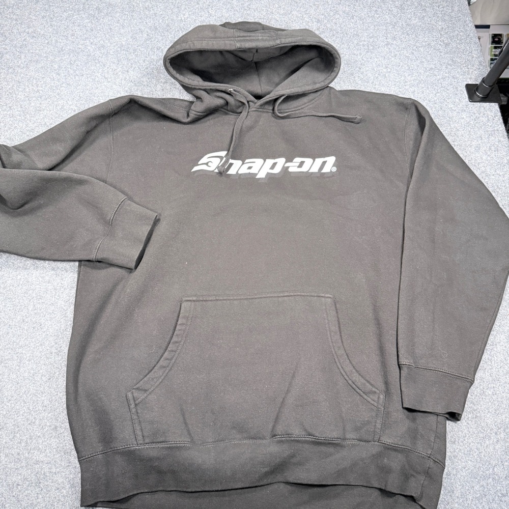 Snap-on Tools Logo Graphic Pullover Heavy Sweatshirt Hoodie Black Mens 2XL